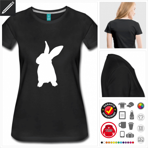 schwarzes Weies Kaninchen T-Shirt selbst gestalten. Druck ab 1 Stuck