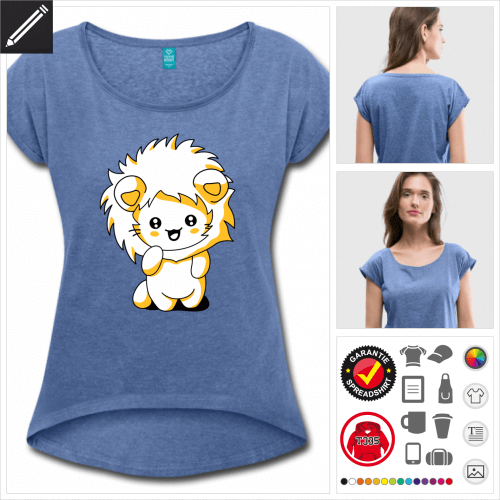Kawaii Katze T-Shirt selbst gestalten. Online Druckerei