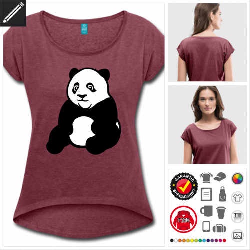 Frauen Panda T-Shirt selbst gestalten