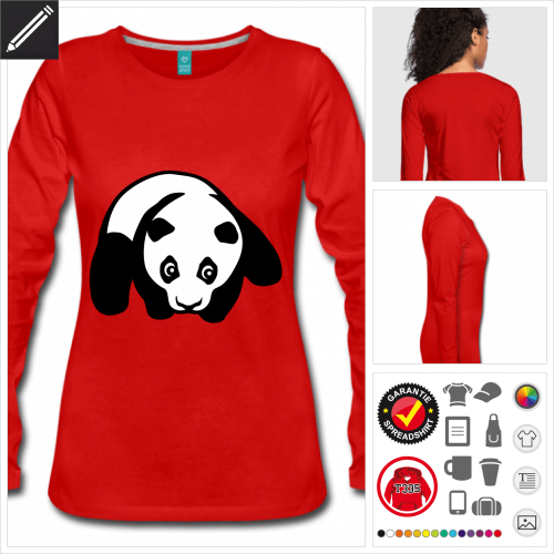 Frauen Kleiner Panda T-Shirt selbst gestalten