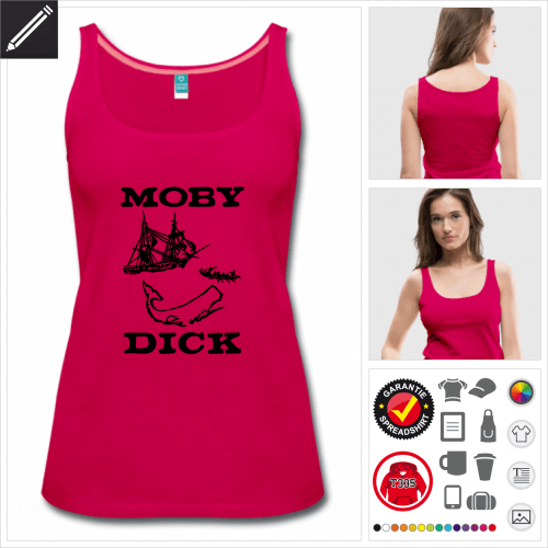 rosa Moby Dick Tank Top personalisieren