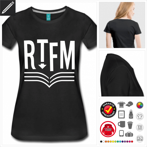 Frauen RTFM T-Shirt gestalten, Druck ab 1 Stuck