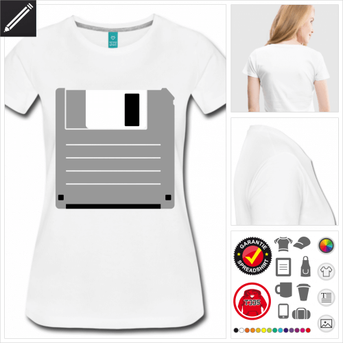 Frauen Retrogaming T-Shirt selbst gestalten. Online Druckerei