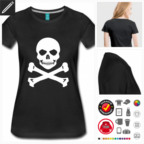 Frauen Piratenflagge T-Shirt online gestalten