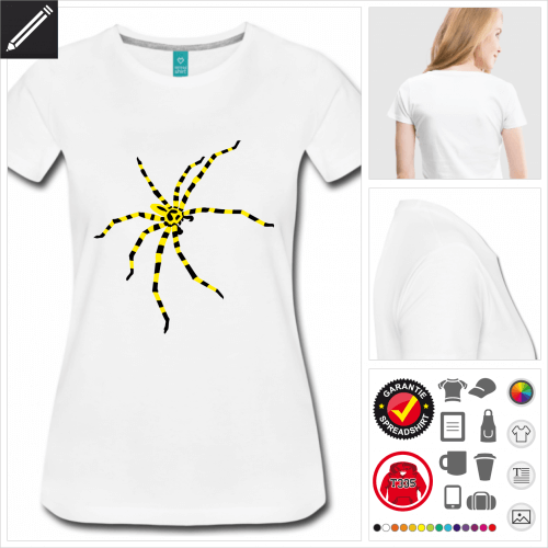 Frauen Webspinnen T-Shirt selbst gestalten. Online Druckerei