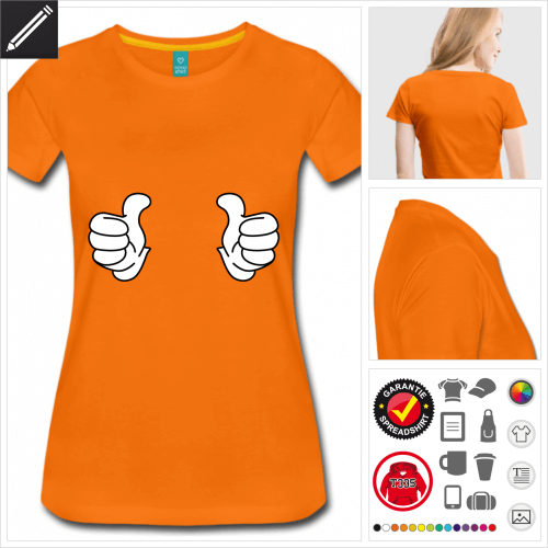 oranges Thumbs up T-Shirt personalisieren