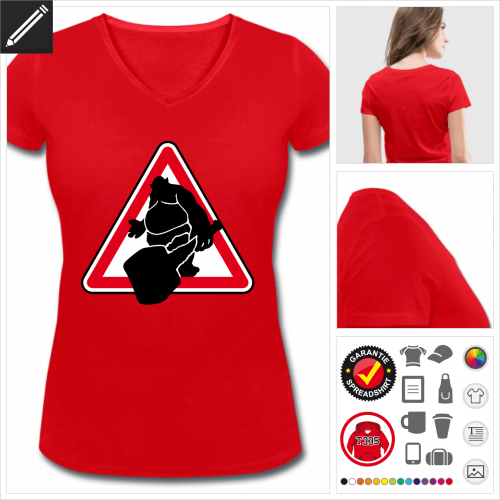 rotes Troll Verkehrsschild T-Shirt selbst gestalten