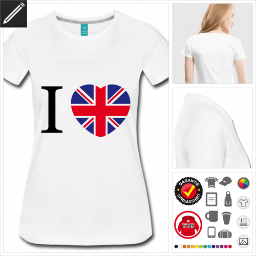 Frauen England T-Shirt online zu gestalten