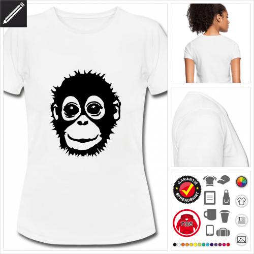 Frauen Affe T-Shirt online zu gestalten