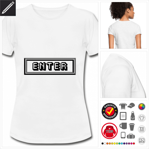 schwarzes Enter T-Shirt online gestalten
