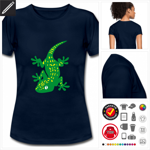Gecko Kurzarmshirt selbst gestalten. Online Druckerei