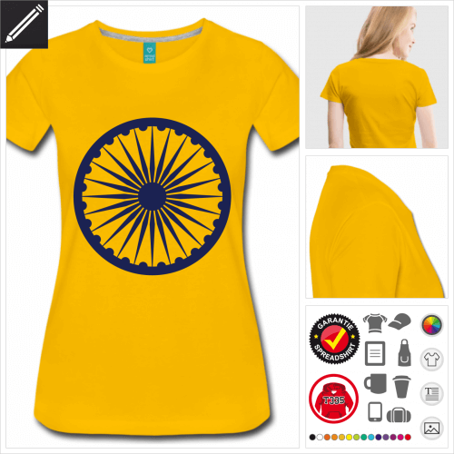 gelbes Flagge Indiens T-Shirt personalisieren