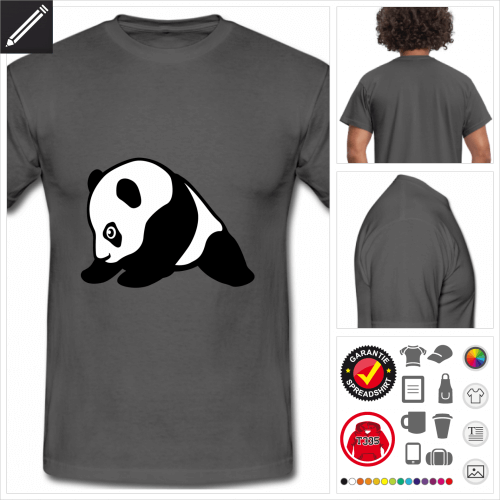 graues Lustiger Panda T-Shirt zu gestalten