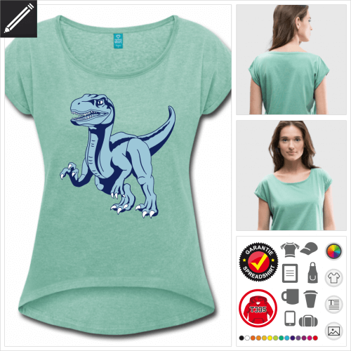 grünes Velociraptor T-Shirt personalisieren
