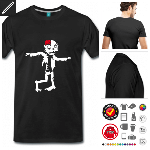 Lustiger Zombie T-Shirt online zu gestalten