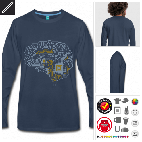 Gehirn PCB T-Shirt online Druckerei, höhe Qualität