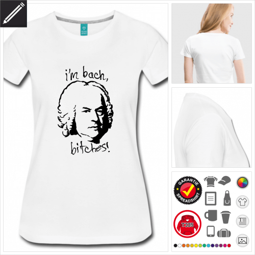 Frauen Bach T-Shirt online gestalten