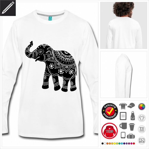 Kunstvoller Elefant T-Shirt für Männer online zu gestalten