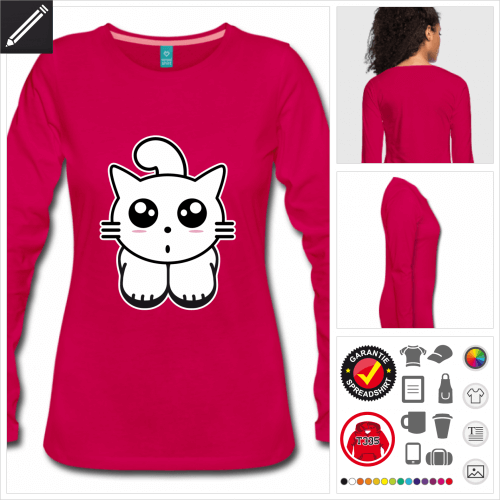 Katzen T-Shirt selbst gestalten. Online Druckerei