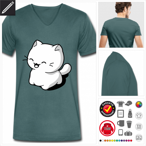 Kätzchen lachend T-Shirt für Männer online Druckerei, höhe Qualität