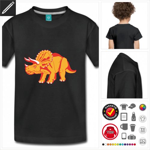 Kinder Triceratops T-Shirt gestalten, Druck ab 1 Stuck
