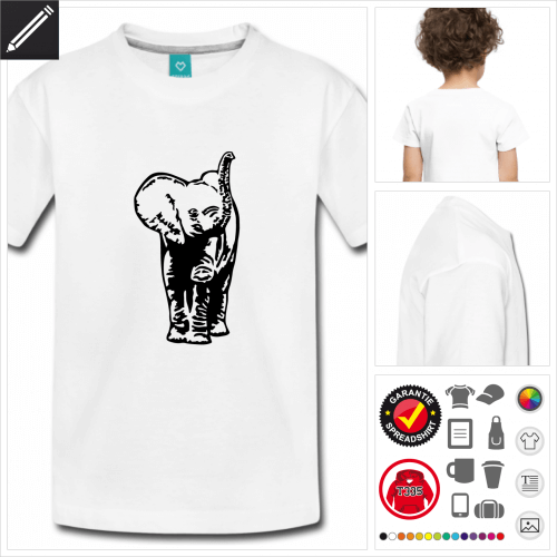 Kinder Baby-Elefant Kurzarmshirt online Druckerei, höhe Qualität