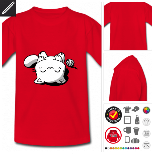 rotes Kawaii Katze T-Shirt zu gestalten