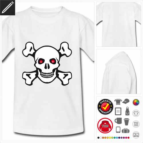 Kinder Piraten Totenkopf T-Shirt online zu gestalten