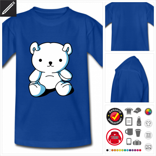 Kinder Teddybär T-Shirt selbst gestalten. Online Druckerei