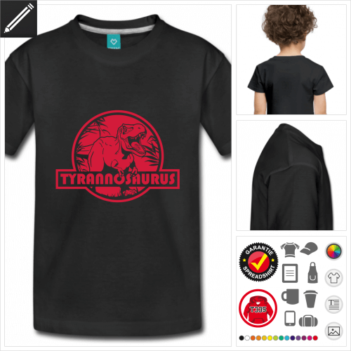 Kinder Tyrannosaurus T-Shirt selbst gestalten. Online Druckerei
