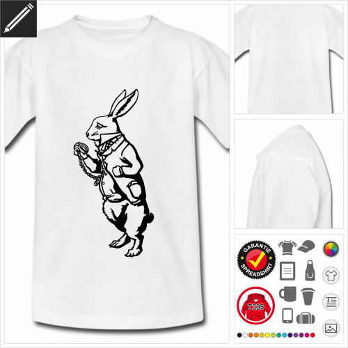 Kinder Weißes Kaninchen T-Shirt online Druckerei, höhe Qualität