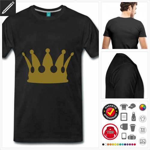 schwarzes König T-Shirt selbst gestalten