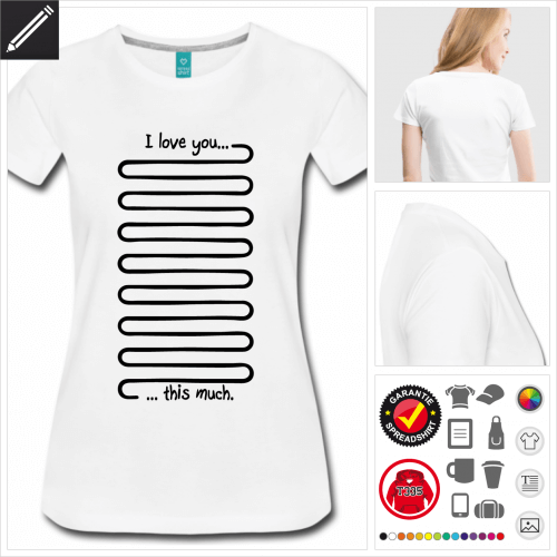 Frauen Love T-Shirt online gestalten