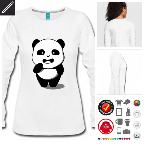 Lustiger Panda Kawaii T-Shirt online Druckerei, höhe Qualität