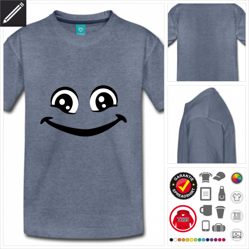 Teenager Lustiges Smiley T-Shirt selbst gestalten. Druck ab 1 Stuck