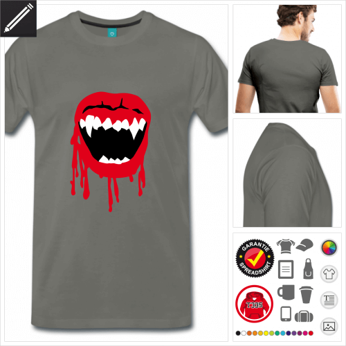 basic Wampir Mund T-Shirt online gestalten