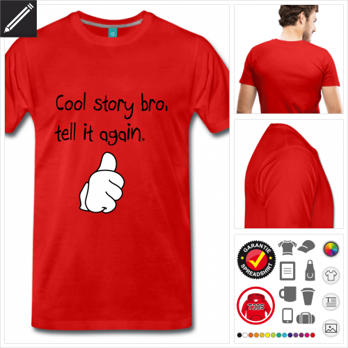 rotes Witzige Sprüche T-Shirt online zu gestalten
