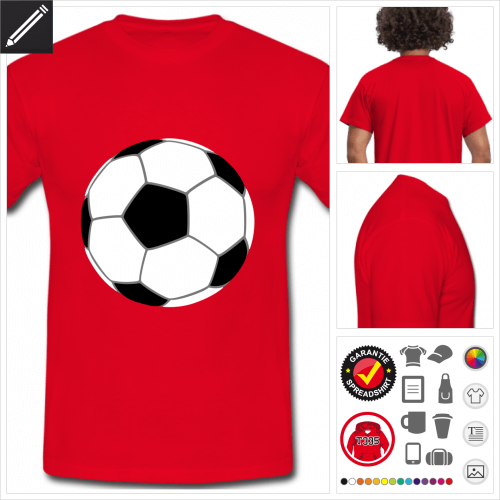 rotes Fußball ball T-Shirt online Druckerei, höhe Qualität