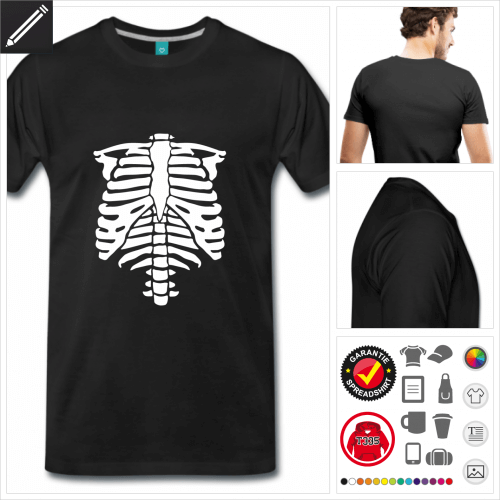 Männer Halloween Skelett T-Shirt personalisieren