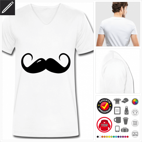 Männer Schnurrbärte T-Shirt online Druckerei, höhe Qualität