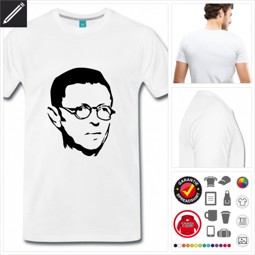 Sartre T-Shirt selbst gestalten. Druck ab 1 Stuck