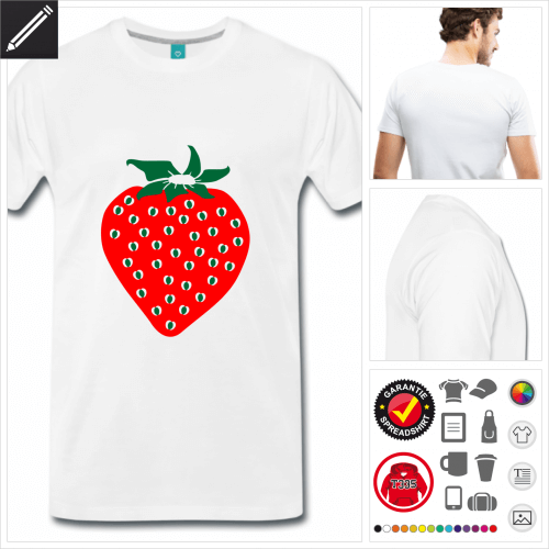 graues Erdbeere T-Shirt online zu gestalten