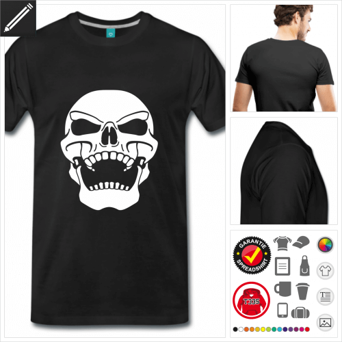 schwarzes Totenkopf T-Shirt personalisieren