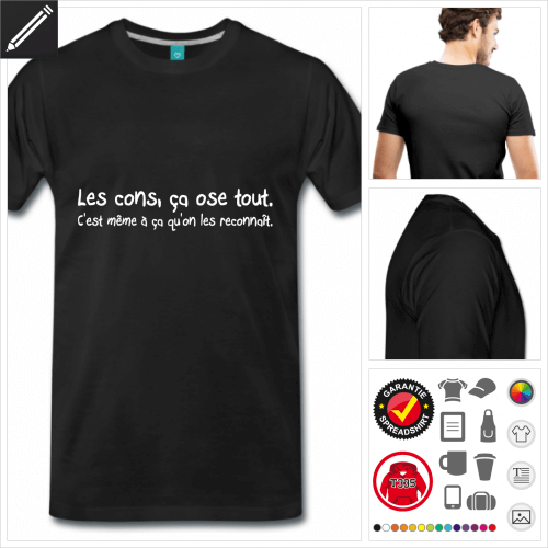 schwarzes Les cons T-Shirt gestalten, Druck ab 1 Stuck