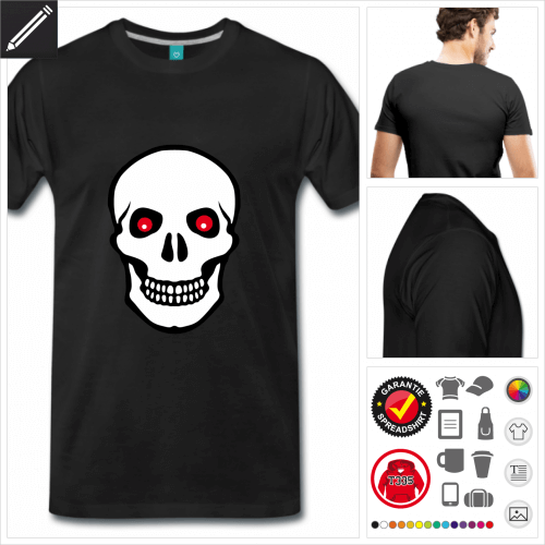 schwarzes Totenkopf T-Shirt zu gestalten