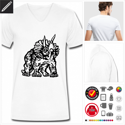 Triceratops Dinosaurier T-Shirt selbst gestalten. Online Druckerei