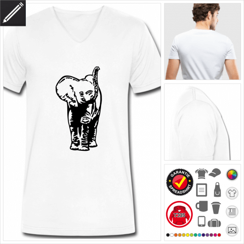 basic Elefanten T-Shirt selbst gestalten. Online Druckerei