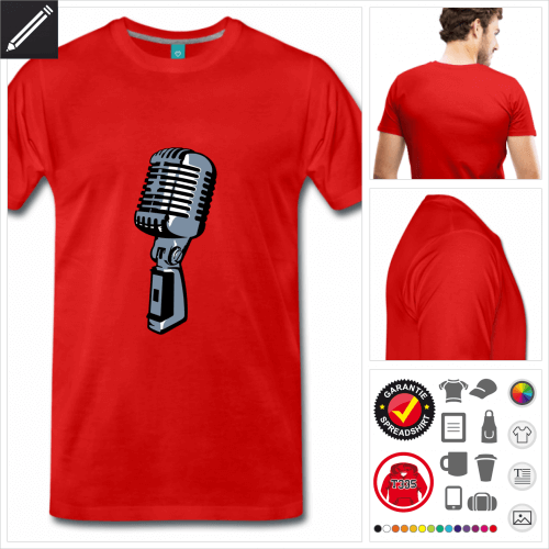 Mnner Mikrofon T-Shirt online zu gestalten