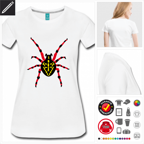 Frauen Spritzer Spinne T-Shirt online gestalten