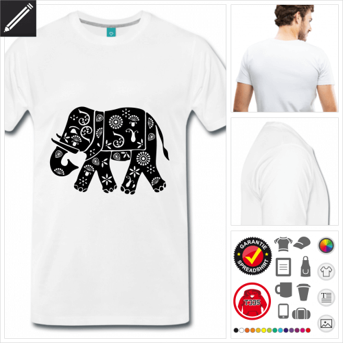 premium Elefant T-Shirt online Druckerei, höhe Qualität